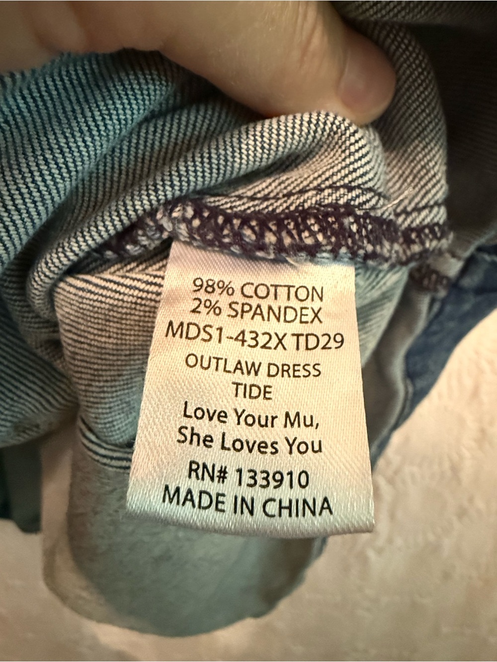 Show Me Your Mumu Outlaw Mini Dress in Tide Blue Denim w/Braided Belt, 3X Plus - Picture 12 of 13